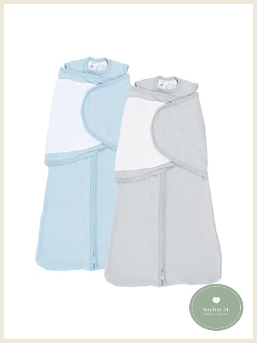 2-Pack 0.5 TOG Newborn Sleep Sack Swaddle Wrap with Silent Velcro